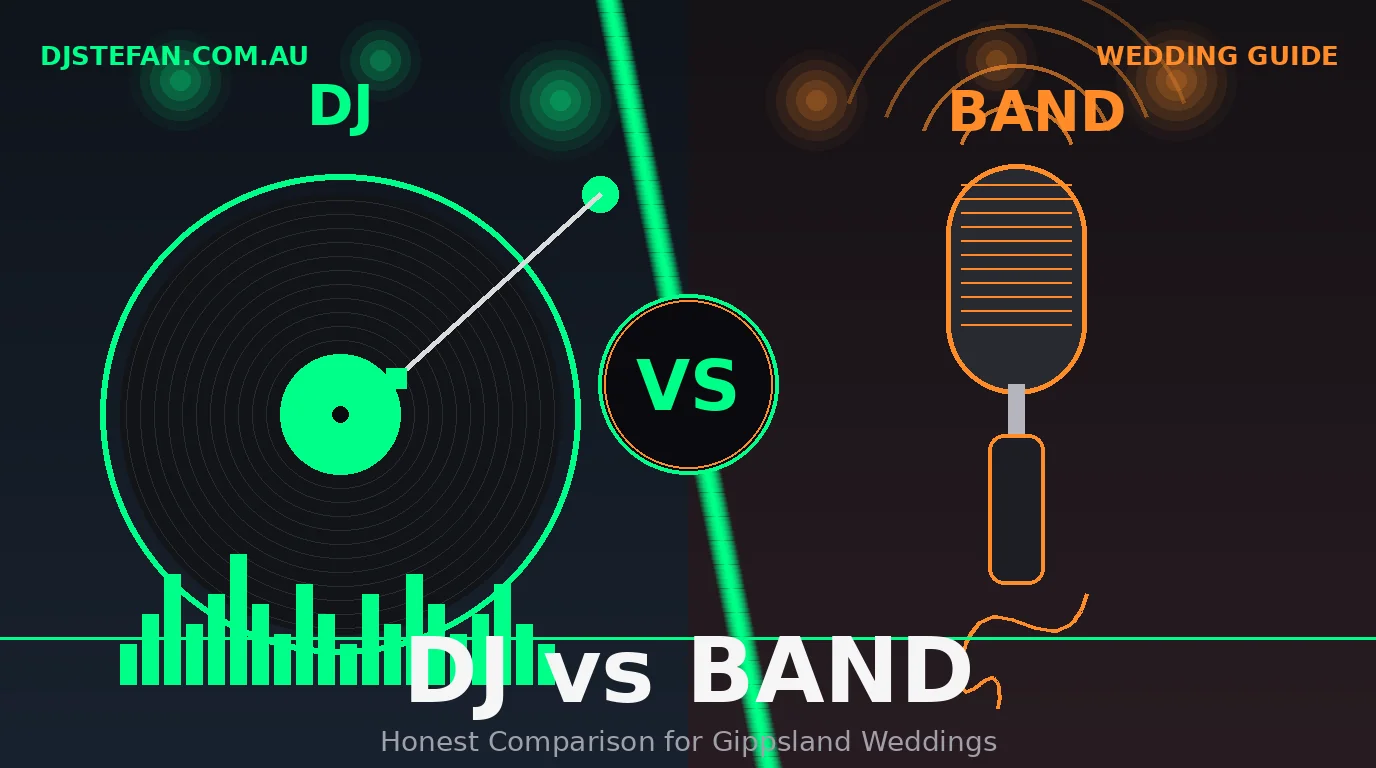 DJ vs Band comparison for Gippsland weddings